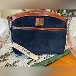 Dooney & Bourke Navy Blue Suede crossbody, NWT
